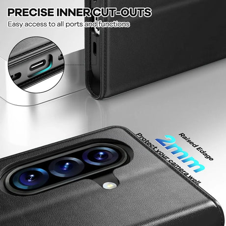 Samsung Galaxy A37 5G Klapphülle in Schwarz mit Kartenfächern und Schutz