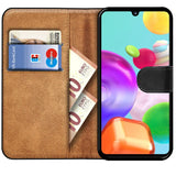 Samsung Galaxy A41 Klapphülle in Schwarz mit Kartenfächern und Schutz