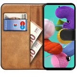 Samsung Galaxy A51 Klapphülle in Schwarz mit Kartenfächern und Schutz