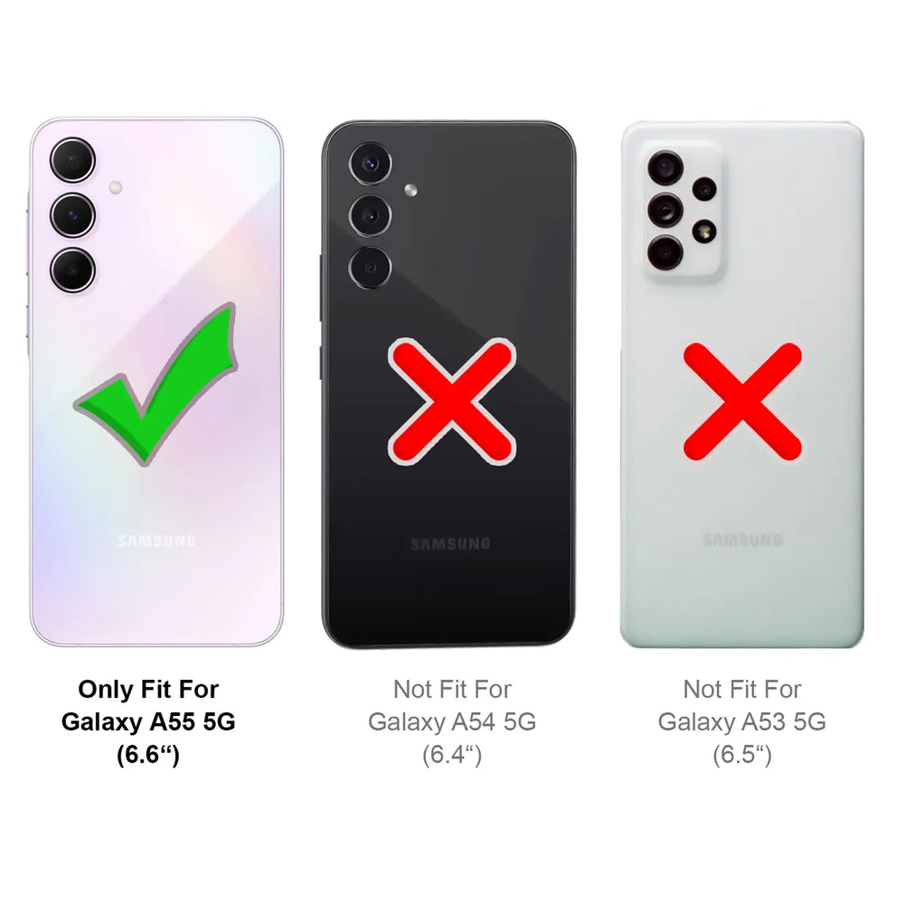 Samsung Galaxy A55 5G Klapphülle in Schwarz mit Kartenfächern und Schutz