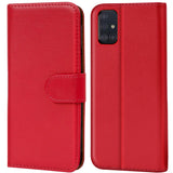 Samsung Galaxy A71 Klapphülle in Rot mit Kartenfächern und Schutz