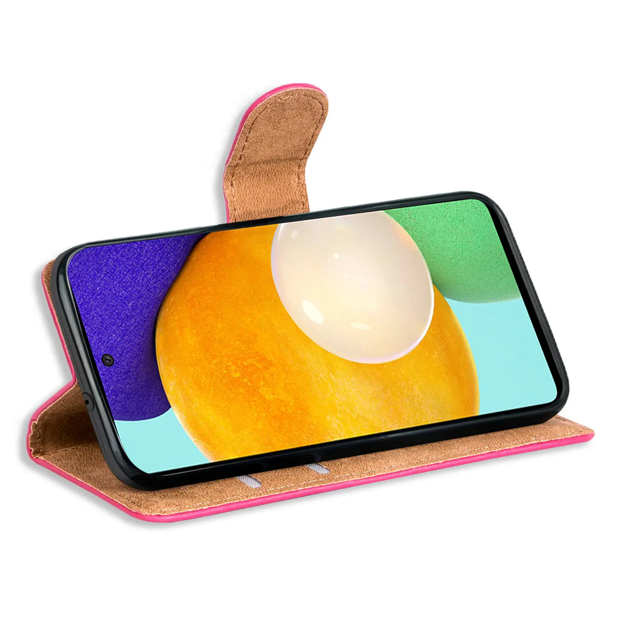 Samsung Galaxy A72 Klapphülle in Pink mit Kartenfächern und Schutz