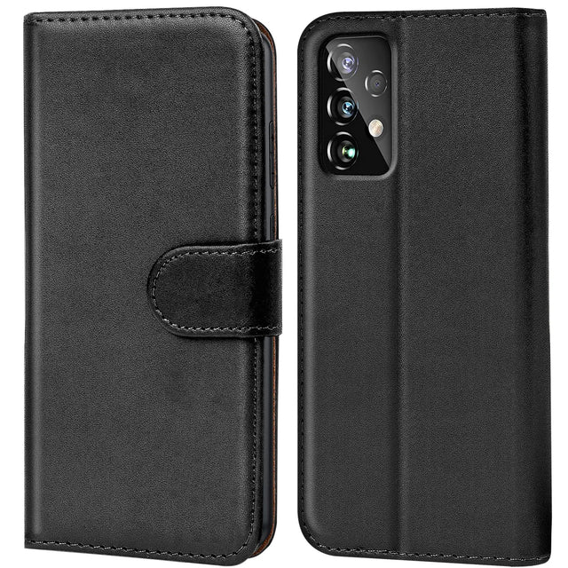 Samsung Galaxy A72 Klapphülle in Schwarz mit Kartenfächern und Schutz