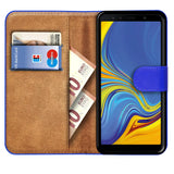 Samsung Galaxy A7 2018 Klapphülle in Blau mit Kartenfächern und Schutz