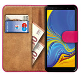 Samsung Galaxy A7 2018 Klapphülle in Pink mit Kartenfächern und Schutz