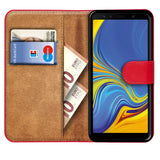 Samsung Galaxy A7 2018 Klapphülle in Rot mit Kartenfächern und Schutz