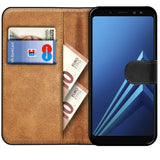 Samsung Galaxy A8 2018 Klapphülle in Schwarz mit Kartenfächern und Schutz
