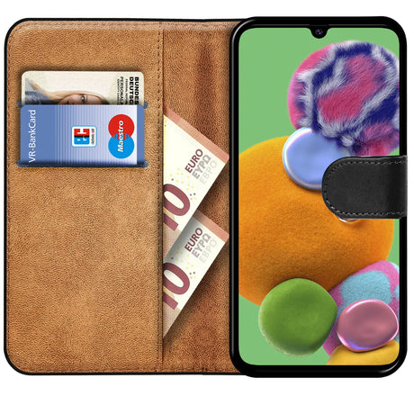 Samsung Galaxy A90 5G Klapphülle in Schwarz mit Kartenfächern und Schutz