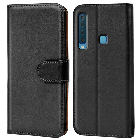 Samsung Galaxy A9 2018 Klapphülle in Schwarz mit Kartenfächern und Schutz