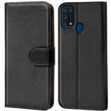 Samsung Galaxy M31 Klapphülle in Schwarz mit Kartenfächern und Schutz