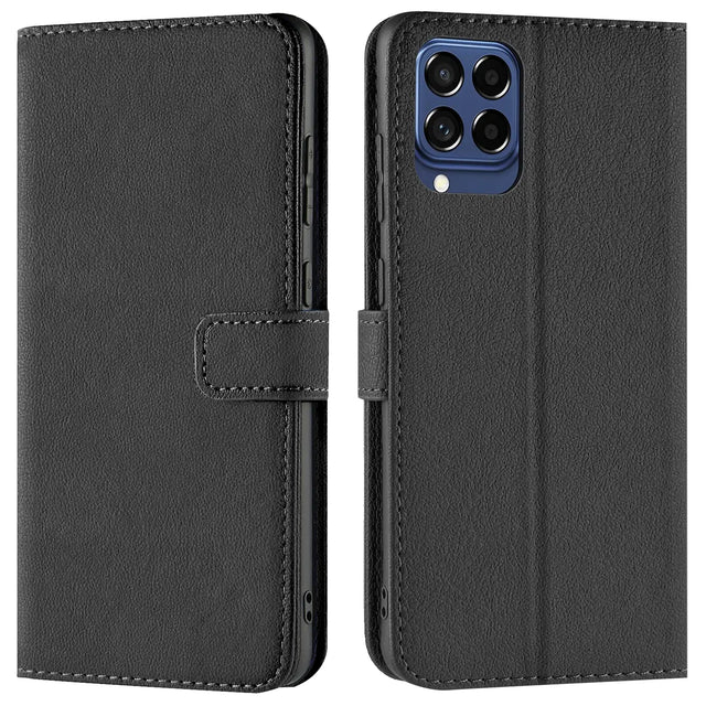 Samsung Galaxy M33 5G Klapphülle in Schwarz mit Kartenfächern und Schutz
