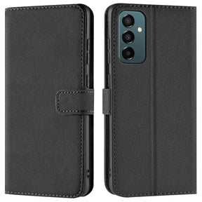Samsung Galaxy M52 5G Klapphülle in Schwarz mit Kartenfächern und Schutz
