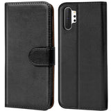 Samsung Galaxy Note 10 Plus Klapphülle in Schwarz mit Kartenfächern und Schutz