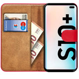Samsung Galaxy S10 Plus Klapphülle in Rot mit Kartenfächern und Schutz