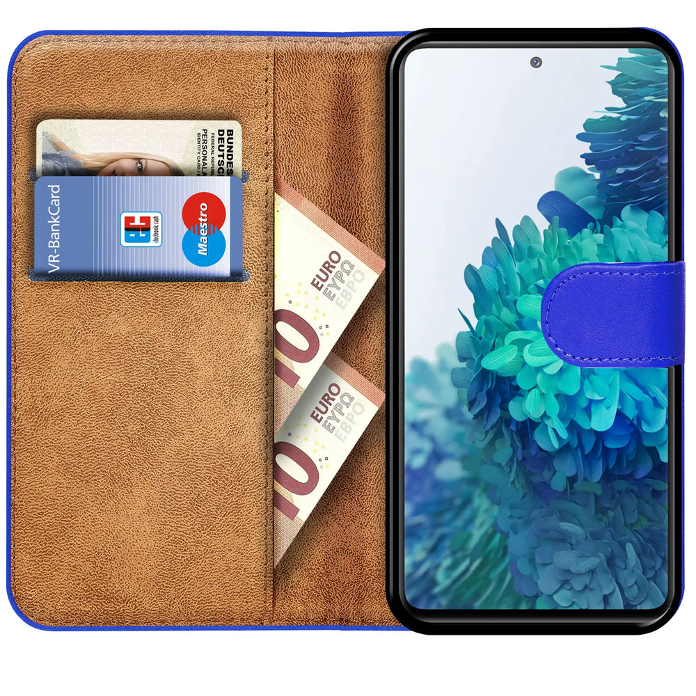 Samsung Galaxy S20 FE Klapphülle in Blau mit Kartenfächern und Schutz