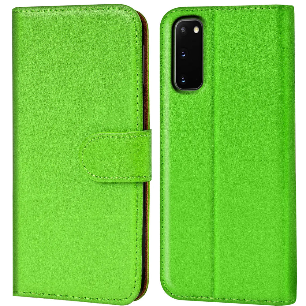 Samsung Galaxy S20 Klapphülle in Grün mit Kartenfächern und Schutz