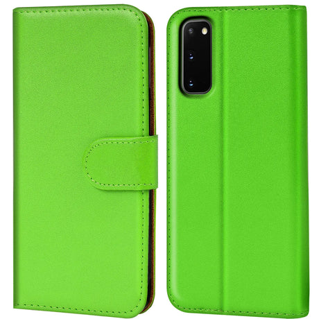 Samsung Galaxy S20 Klapphülle in Grün mit Kartenfächern und Schutz