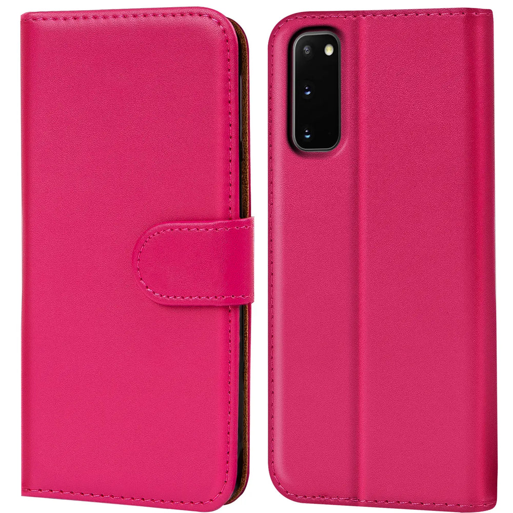 Samsung Galaxy S20 Klapphülle in Pink mit Kartenfächern und Schutz