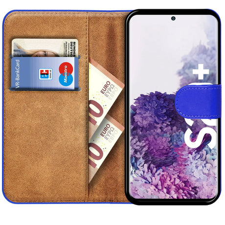 Samsung Galaxy S20 Plus Klapphülle in Blau mit Kartenfächern und Schutz