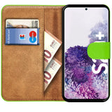 Samsung Galaxy S20 Plus Klapphülle in Grün mit Kartenfächern und Schutz
