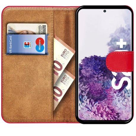 Samsung Galaxy S20 Plus Klapphülle in Rot mit Kartenfächern und Schutz