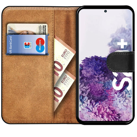 Samsung Galaxy S20 Plus Klapphülle in Schwarz mit Kartenfächern und Schutz