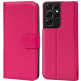 Samsung Galaxy S21 Ultra Klapphülle in Pink mit Kartenfächern und Schutz