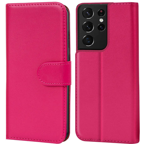 Samsung Galaxy S21 Ultra Klapphülle in Pink mit Kartenfächern und Schutz