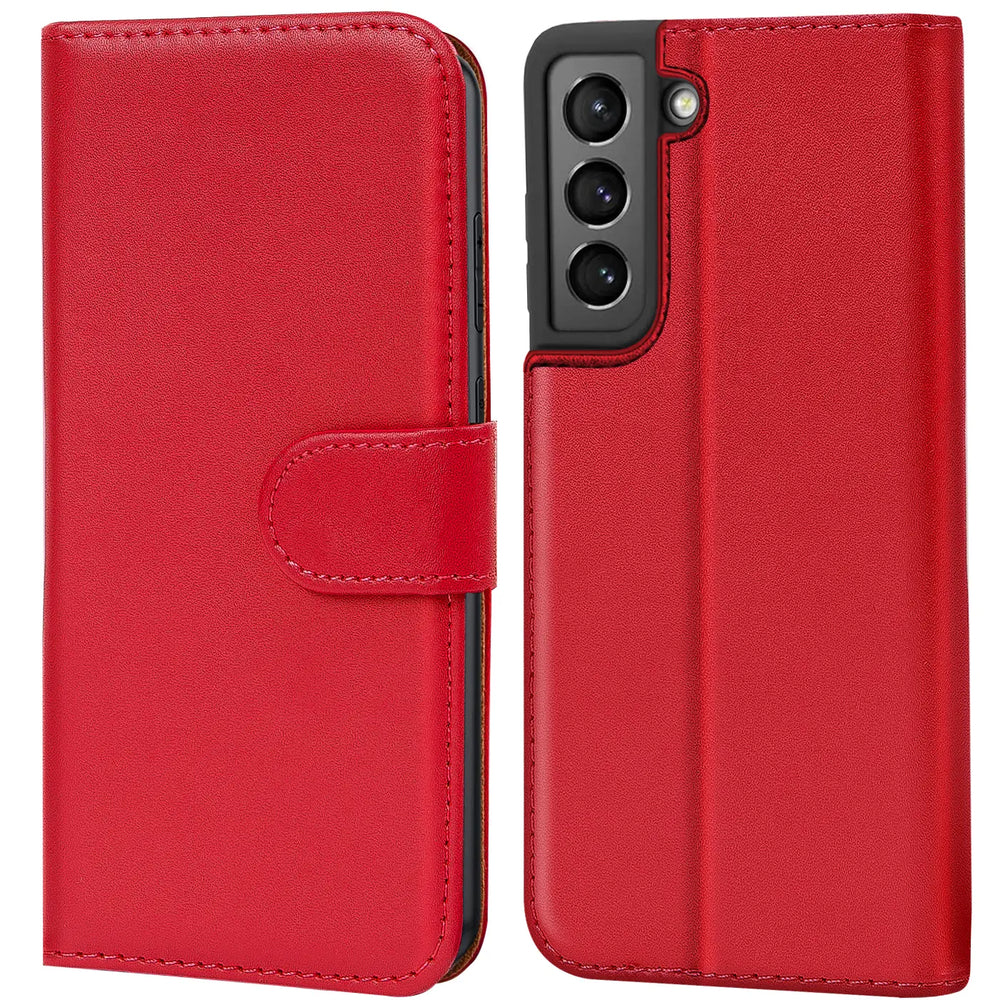 Samsung Galaxy S22 Plus Klapphülle in Rot mit Kartenfächern und Schutz