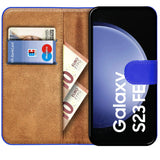 Samsung Galaxy S23 FE Klapphülle in Blau mit Kartenfächern und Schutz