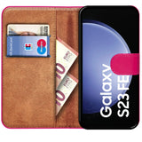 Samsung Galaxy S23 FE Klapphülle in Pink mit Kartenfächern und Schutz