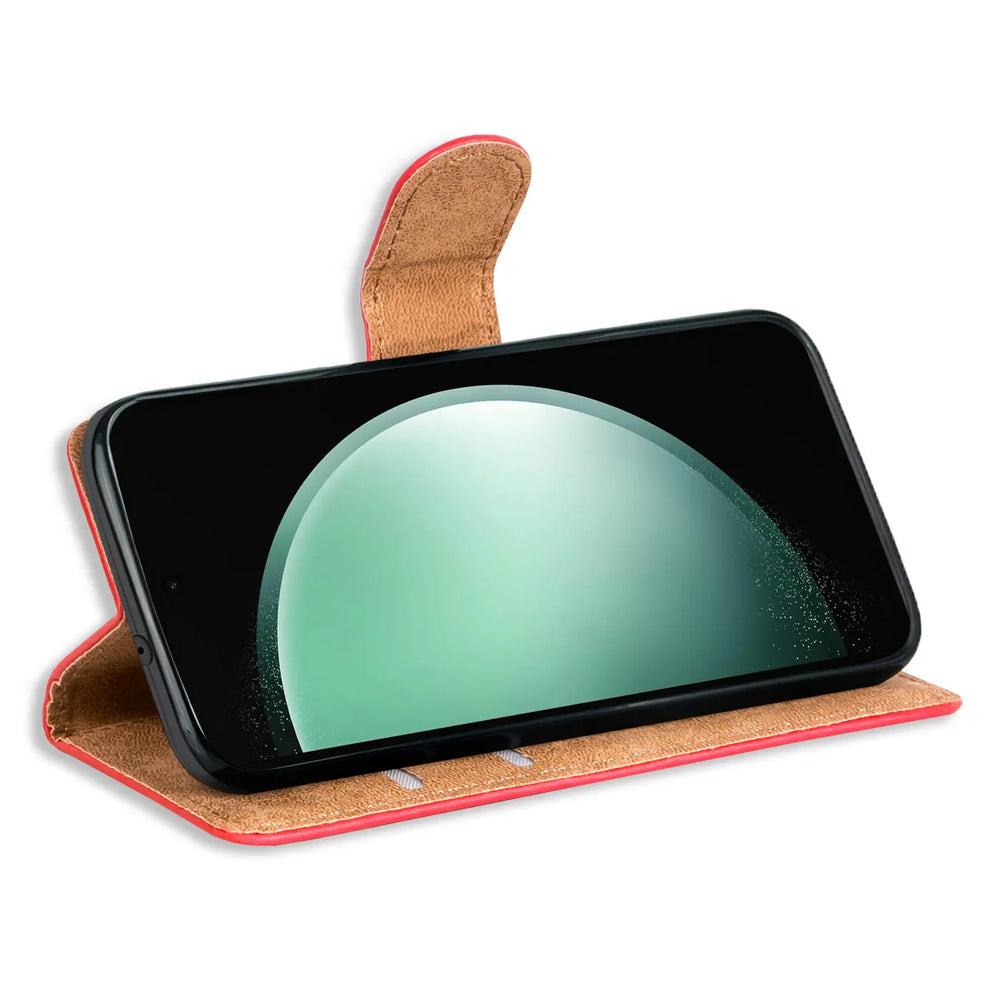 Samsung Galaxy S23 FE Klapphülle in Rot mit Kartenfächern und Schutz