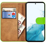 Samsung Galaxy S23 Klapphülle in Grün mit Kartenfächern und Schutz