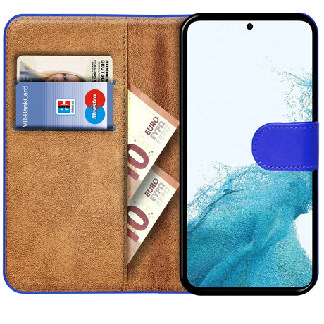 Samsung Galaxy S23 Plus Klapphülle in Blau mit Kartenfächern und Schutz