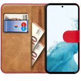 Samsung Galaxy S23 Klapphülle in Rot mit Kartenfächern und Schutz