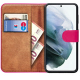 Samsung Galaxy S23 Ultra Klapphülle in Pink mit Kartenfächern und Schutz