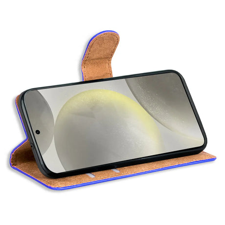 Samsung Galaxy S24 FE Klapphülle in Blau mit Kartenfächern und Schutz