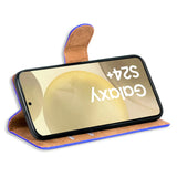 Samsung Galaxy S24 Plus Klapphülle in Blau mit Kartenfächern und Schutz