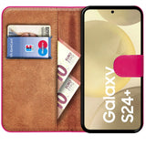 Samsung Galaxy S24 Plus Klapphülle in Pink mit Kartenfächern und Schutz