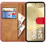 Samsung Galaxy S24 Plus Klapphülle in Rot mit Kartenfächern und Schutz
