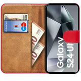 Samsung Galaxy S24 Ultra Klapphülle in Rot mit Kartenfächern und Schutz