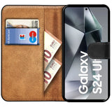 Samsung Galaxy S24 Ultra Klapphülle in Schwarz mit Kartenfächern und Schutz