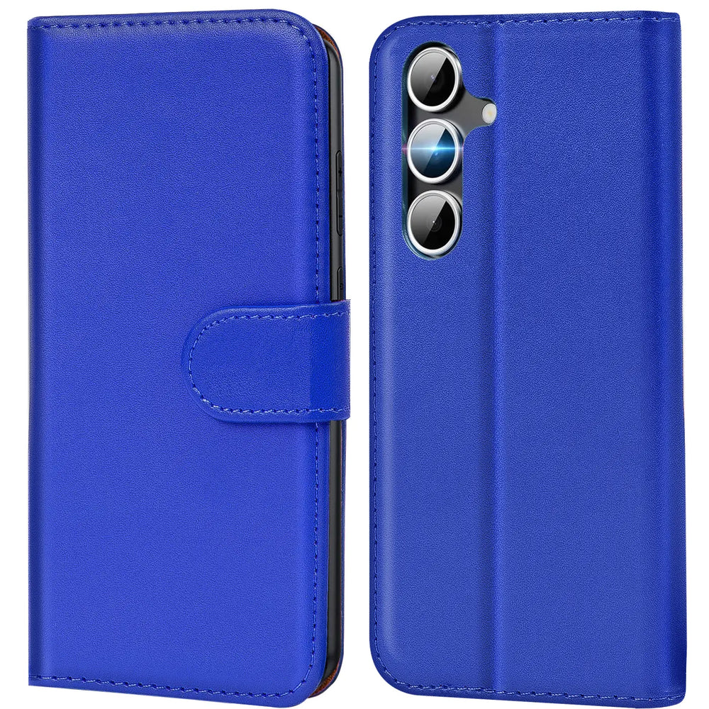 Samsung Galaxy S25 Klapphülle in Blau mit Kartenfächern und Schutz