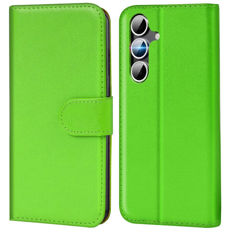 Samsung Galaxy S25 Klapphülle in Grün mit Kartenfächern und Schutz