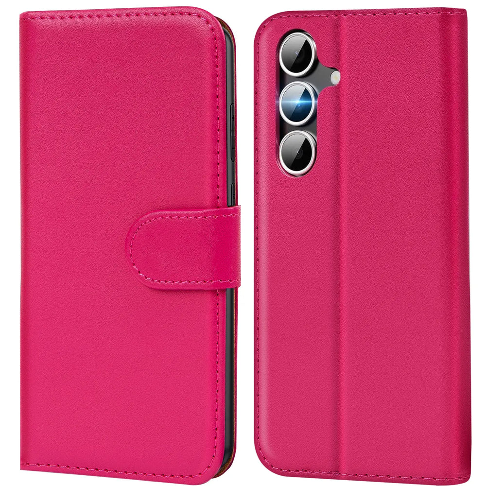 Samsung Galaxy S25 Klapphülle in Pink mit Kartenfächern und Schutz