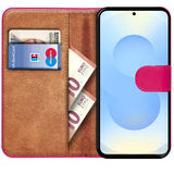 Samsung Galaxy S25 Klapphülle in Pink mit Kartenfächern und Schutz