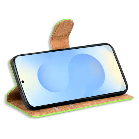 Samsung Galaxy S25+ Klapphülle in Grün mit Kartenfächern und Schutz