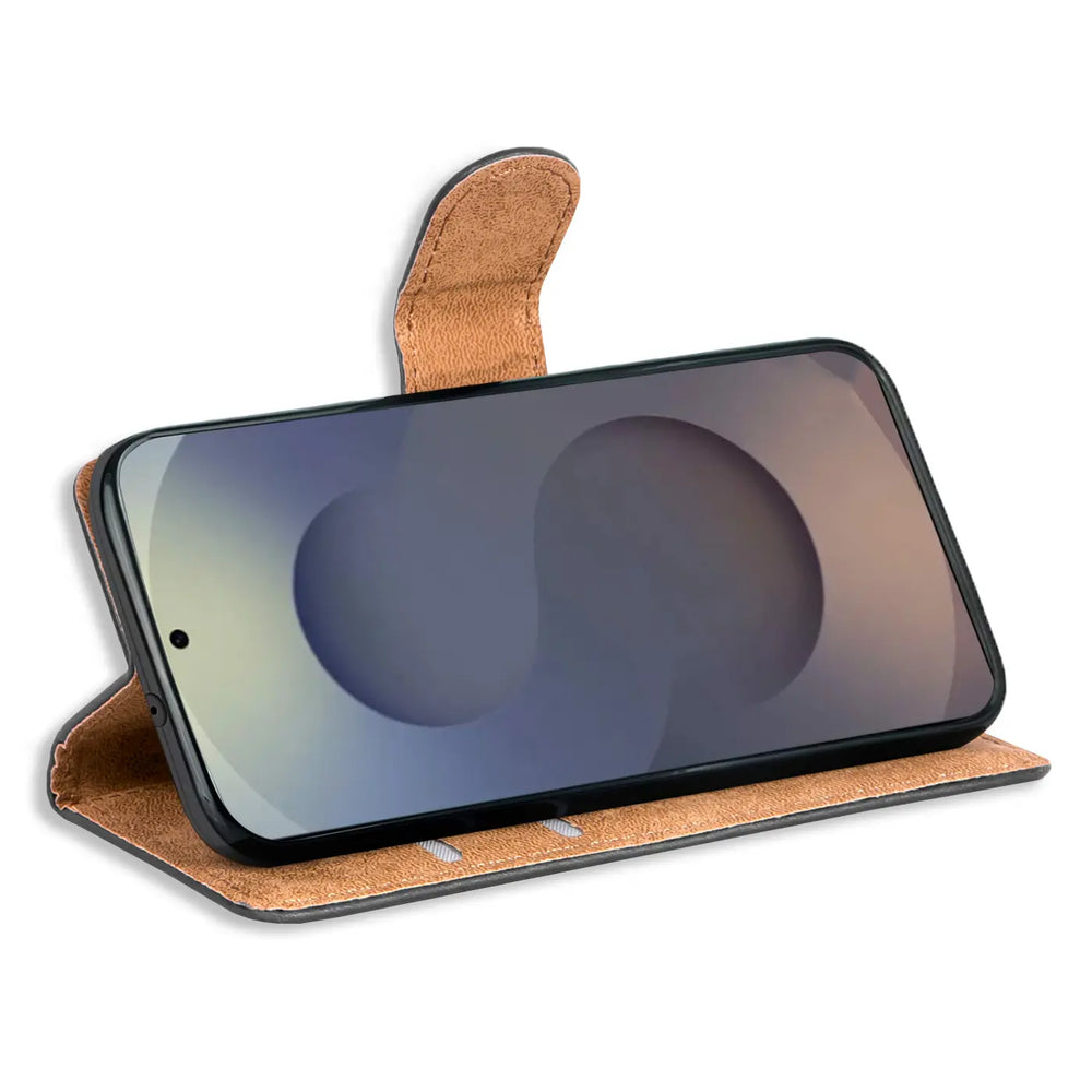 Samsung Galaxy S25 Ultra Klapphülle in Schwarz mit Kartenfächern und Schutz