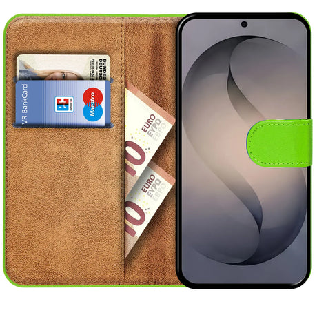 Samsung Galaxy S26 Klapphülle in Grün mit Kartenfächern und Schutz