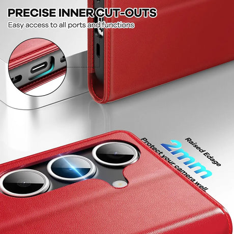 Samsung Galaxy S26 Plus Klapphülle in Rot mit Kartenfächern und Schutz